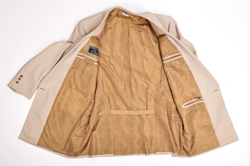 Blazer Brioni Estilo Romano Lana Doble Pecho Rayas Beige 40R Foto 4 de 4