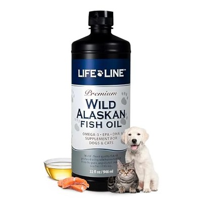 Life Line Pet Nutrition Wild Alaskan Fish Oil for Dogs & Cats - Omega 3