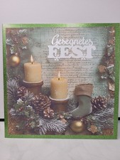 Weihnachtskarte Kerzen 16x16 cm mit Umschlag Weihnachten Karte Handgemacht NEU