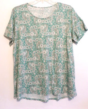 NWT PURE JILL J JILL SS SCOOP NECK PIMA ELLIPTICAL TEE-XL-AGAVE PAISLEY-NICE