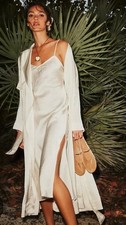 NWT Free People Mona Co-Ord Ivory Satin Slip Midi Dress Size S/P