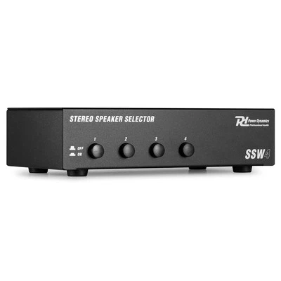 Power Dynamics SSW4 4-Zone Speaker Selector Switch - Multi-Room Audio