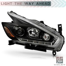 Headlights For Nissan Murano 2018 Halogen w/LED DRL Projector Full Right Black