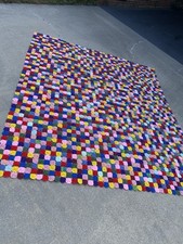 Beautiful Colorful Yo Yo Hand Stitched Quilt 88x96