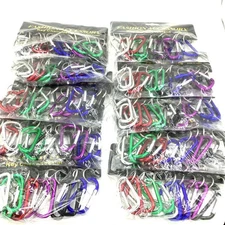 Lot of 120 Carabiner Spring Belt Clip Key Chain 75mm Aluminum 3" Mixed color