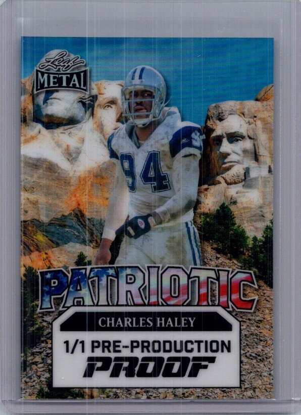 Charles Haley 2025 Leaf 4th Of July Football 1/1 Pre Production Proof