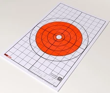 EZ2C Targets Style 5: Bullseye Pistol and Rifle w 1" Grids for Sight in USA MADE