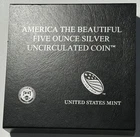 America Five Ounce Silver Coin Grand Canyon National  Park Arizona Box & cert.