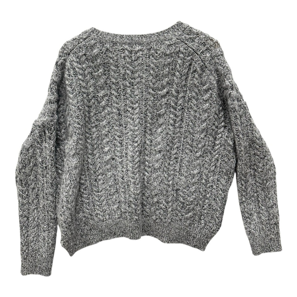 Vince Cable Knit Sweater M Gray Marled Wool Cashmere Blend V-Neck ...