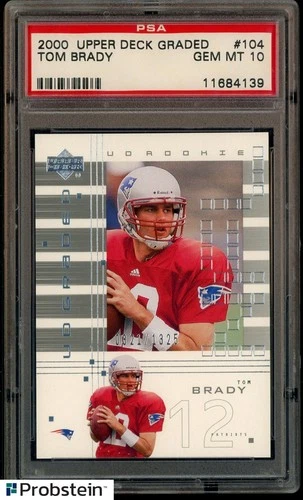 2000 Upper Deck Graded #104 Tom Brady Patriots RC Rookie 321/1325 PSA 10