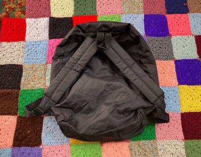Vintage Eastpak Backpack 90s Black Neon Green Made USA School