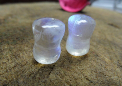 Natural, Rainbow Moon Stone, Blue Fire Plugs, Tunnels, Blue Fire Plugs Earrings,