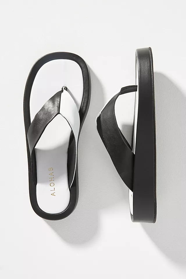 Alohas BLACK/BRIGHT WHITE Women's Overcast Platform Sandals, US 9.5 EU 40 |  eBay