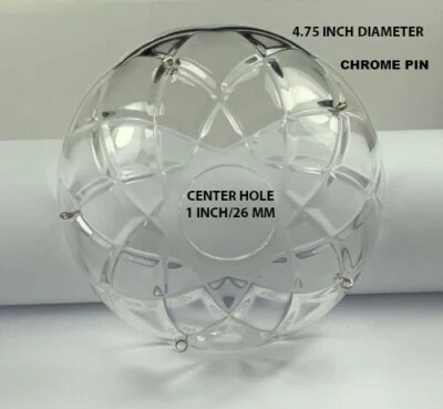 ASFOUR CRYSTAL 30% LEAD Asfour Lead Crystal Bobeche for Chandelier 4.75 Inch Crystal Bobeches Chrome Pin