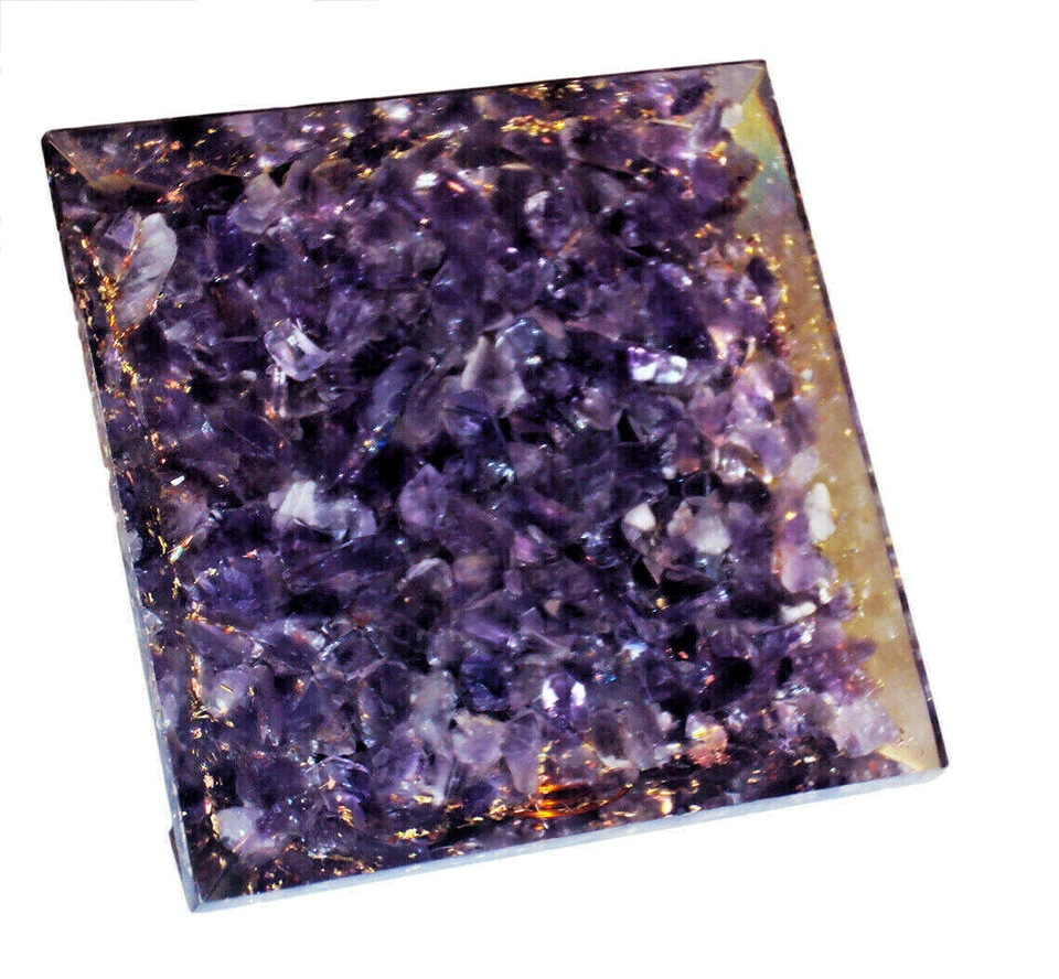 Orgonite Amethyst Selenite Pyramid Flower of Life Copper Coil Generator Orgone - image 4 of 4