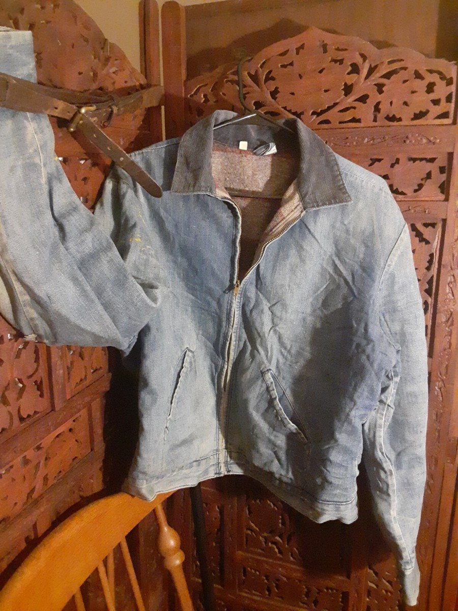 VINTAGE BIG BEN DENIM JEAN JACKET SZ44 BLANKET LINED