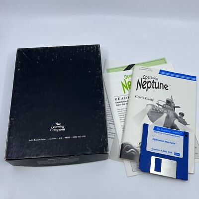 Operation Neptune Math Game IBM PC Big Box 3.5  5.25  Floppy Rare