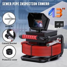 Cámara de alcantarillado ESANHAO 98 pies/30 m cámara de inspección de tuberías HD drenaje monitor LCD de 4,3 pulgadas