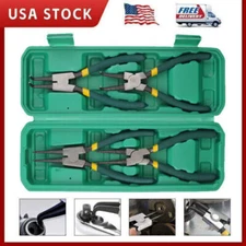 Portable 7" Internal External Retaining Clips Snap Ring Circlip Pliers 4pcs Set