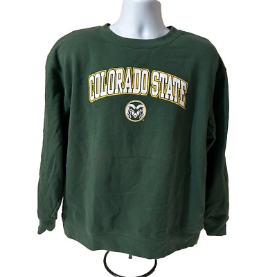 Colorado State Rams Sweatshirt Men XL VTG Green Crew Neck CSU
