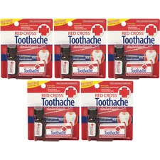 5 Pack Red Cross Toothache Complete Medication Kit 0.12Oz Each