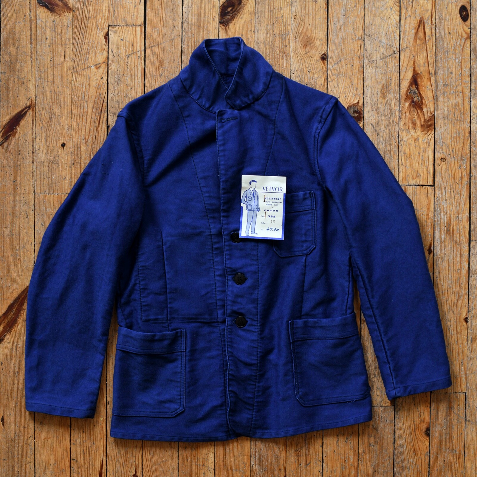 Veste Moleskine bleue authentique VETVOR taille 48 pour remplacer un blouson