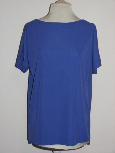 Ralph Lauren Blue Boat Neck Short Sleeve Cold Shoulder Top (M) NWT