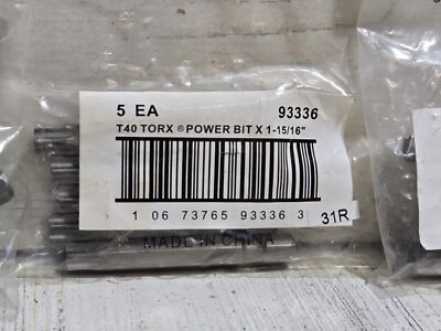 *LOT OF 4 BAGS, 5PCS EACH BAG* Irwin T40 Torx Power Bit
