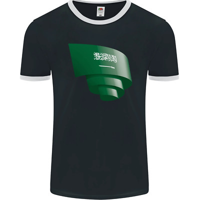 Curled Saudi Arabia Flag Arabian Day Football Herren Ringer Maglietta FotL