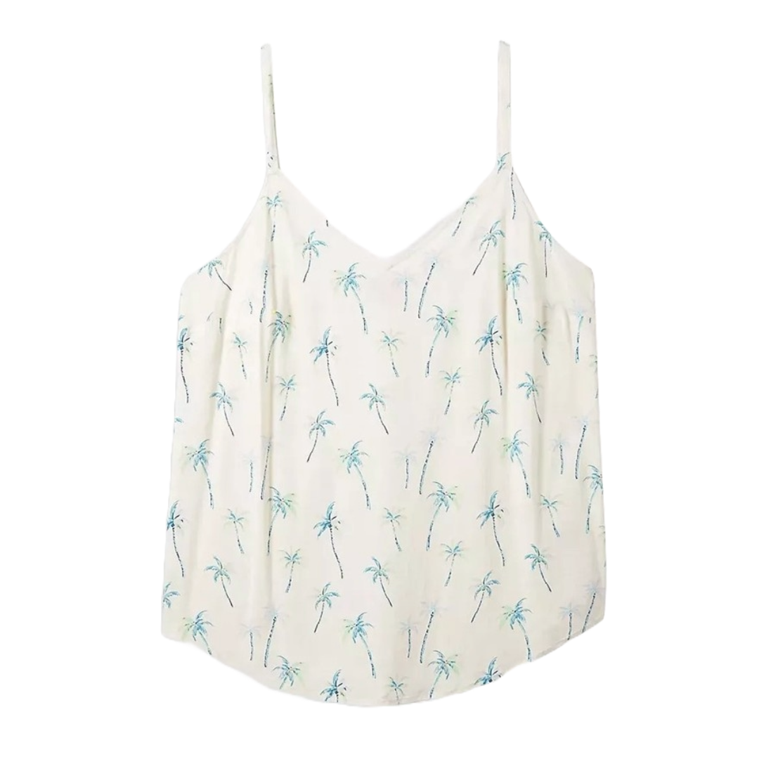 Torrid Ava Camisole Size 0 0X Large Textured Stretch Rayon Palms 17615045
