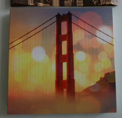 Studio Manhattan Brücke Art Block Bild Foto Artwork 25x25x2,5 cm 10x10x1 inch