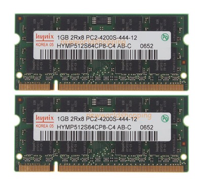 2GB 2X 1GB 1G DDR2 533Mhz PC2-4200S 2RX8 200Pin SODIMM