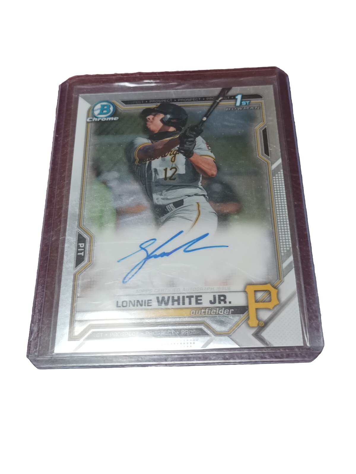 2021 Bowman Chrome AUTO Prospect On Card Auto Lonnie White Jr PIRATES 1st Bowman
