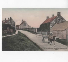 Castleton Derbyshire England postcard 1910  Showing the chruch   horse and cart