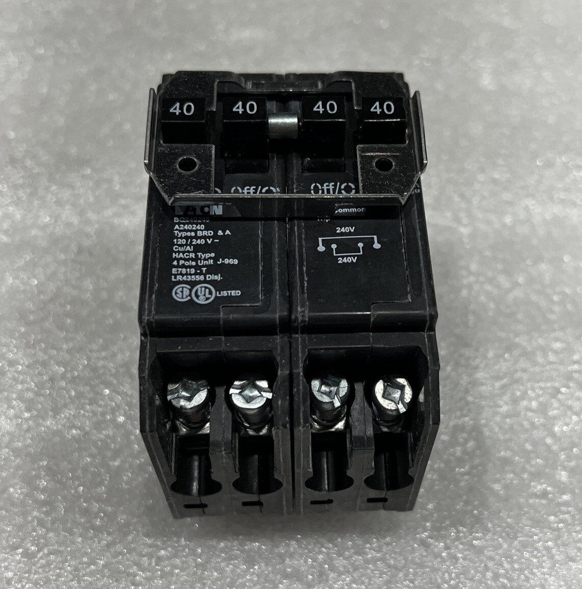BQ240240 CUTLER HAMMER BQ QUAD BREAKER 2 -40A/2P INDEP. TRIP 120