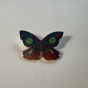 Authentic Vintage Laurel Burch Summer Butterfly shaped Gold-Plated Enamel Brooch