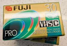 Fuji Film Pro VHS-C Premium High Grade Camcorder Blank Tape TC-30 NEW/Sealed