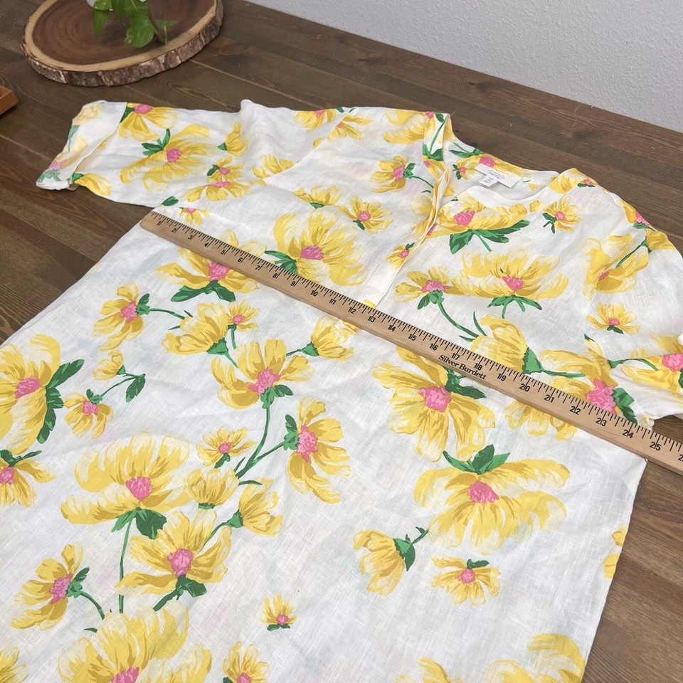 Charter Club Luxury Lino Parte Inferior y Parte Superior XXL Floral Enrollable Lagenlook Conjunto Costero Foto 4 de 4