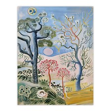 Abstract Trippy Pastel Trees Landscape Boho Wall Art Poster Print