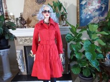 Prada Red Silk Taffeta 2006 Collection By Miuccia Prada Belted Trench Coat 40-4