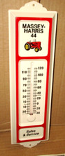 MASSEY-HARRIS - Model 44 - Pictures OLD TRACTOR -Thermometer SIGN - Made In USA