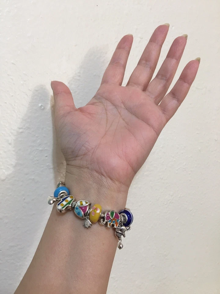 Pulsera serpiente ornamental vintage  Esmalte deslizante europeo Dije Elefante�� Mano Foto 4 de 4