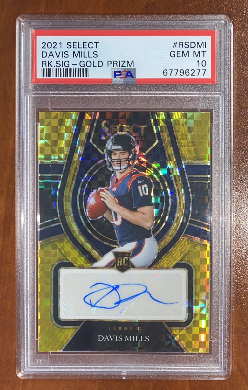 Davis Mills Panini Select Rookie Signatures #RSDMI Black Prizm 1/1