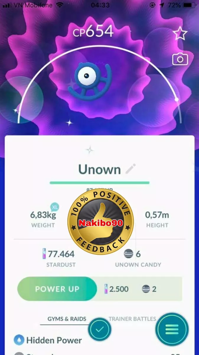 SHINY UNOWN U - Pokemon Go