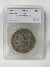 1878-S MORGAN DOLLAR VAM-22  DOUBLE RIB" / LEFT HOT 50 TOP 30 (31178)