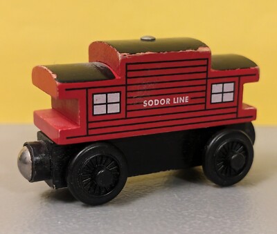 Thomas & Friends Wooden Railway Toy - Sodor Line Caboose Magnetic Learning Curve