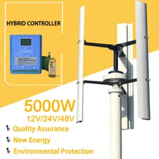 5000W 12V24V48V Vertical Wind Turbine Generator 3 Phase Wind Power & Controller