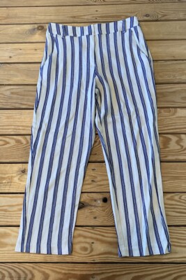 Bcbgeneration Women s Stripe Dress pants size 4 White Blue F1