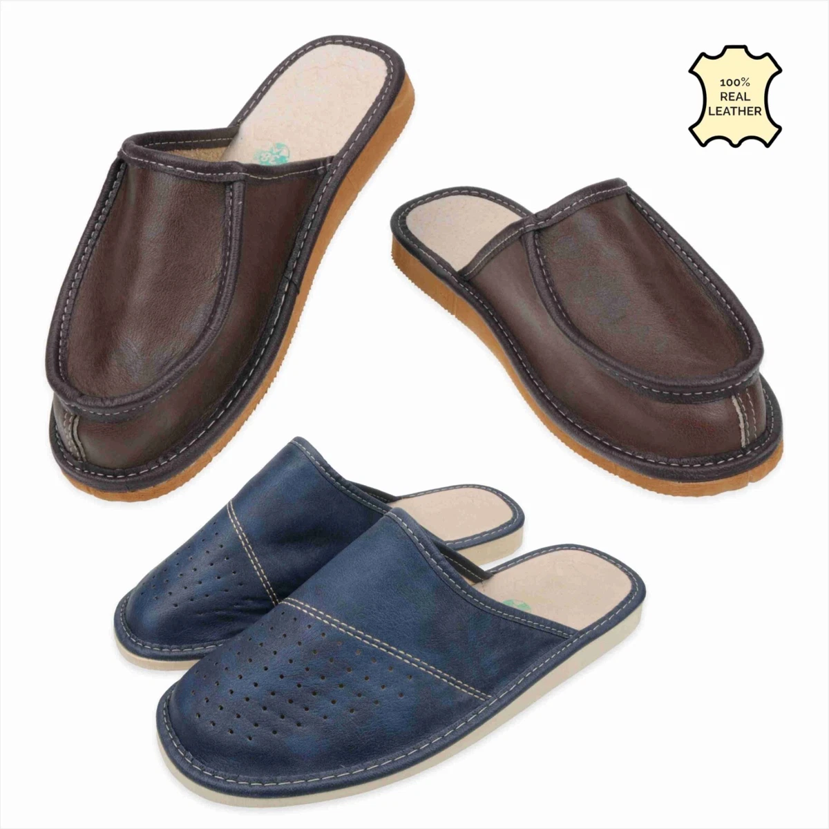 Mens wide shop fit mules