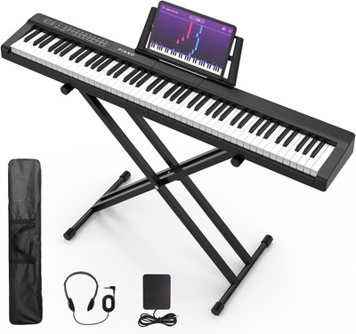Digital Piano 88 Key Full Size Semi Weighted Electronic Keyboard Piano Set with 